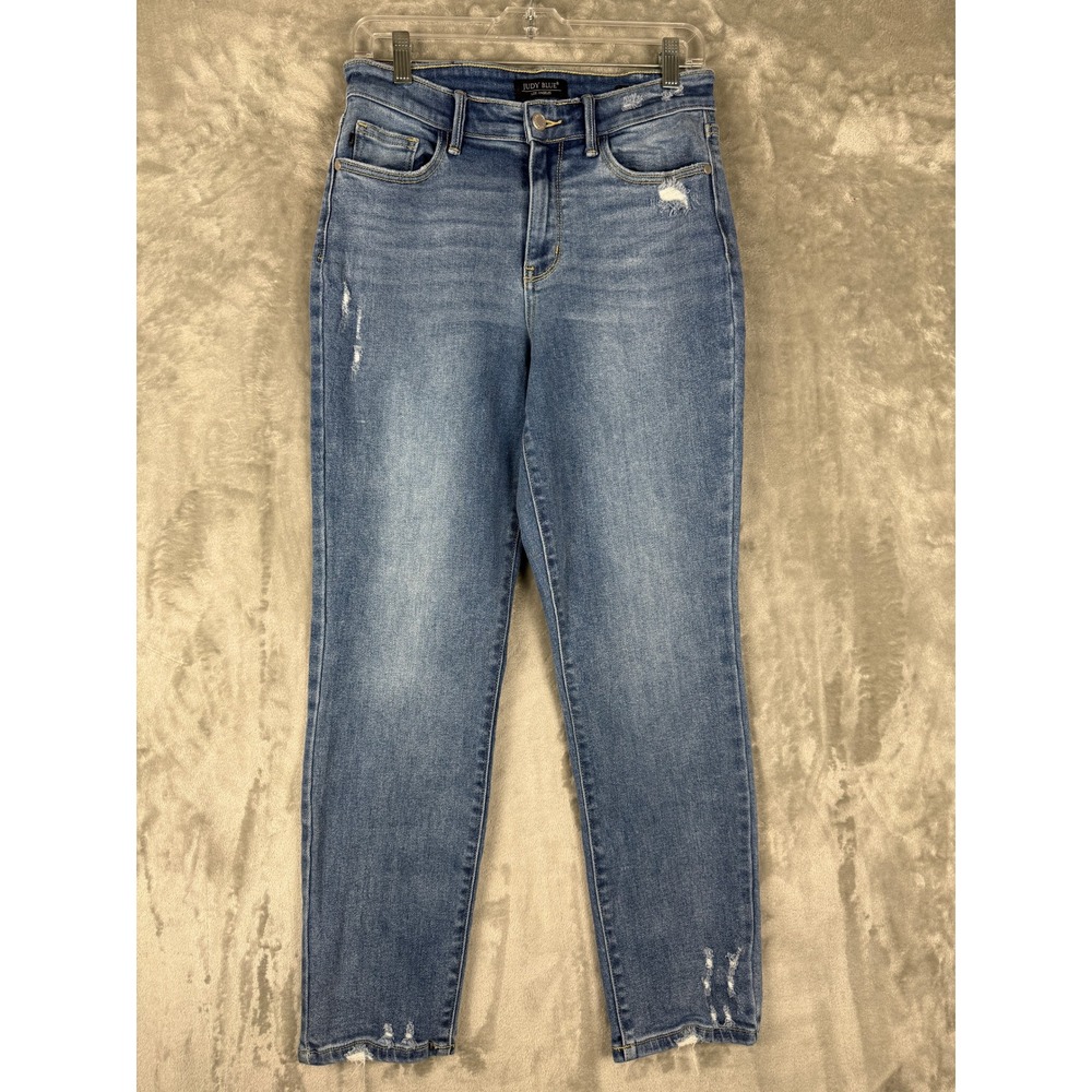 Judy Blue Slim Fit Distressed High Rise Jeans Medium Wash JB82590MD-CO Size 5/27